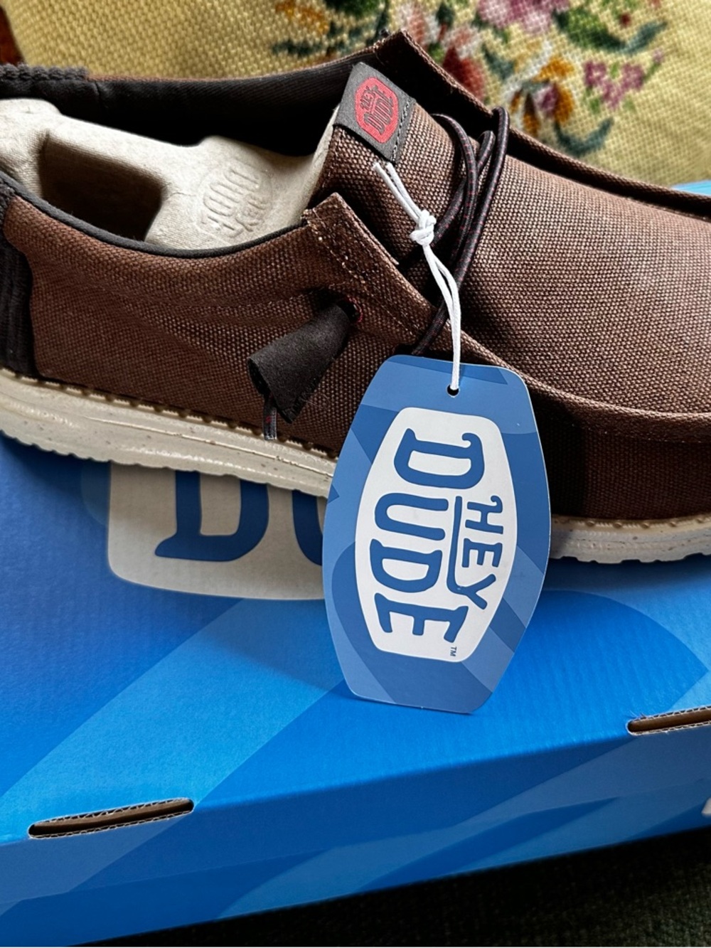 Hey Dude Brown Canvas Slip-On Loafer Size 10